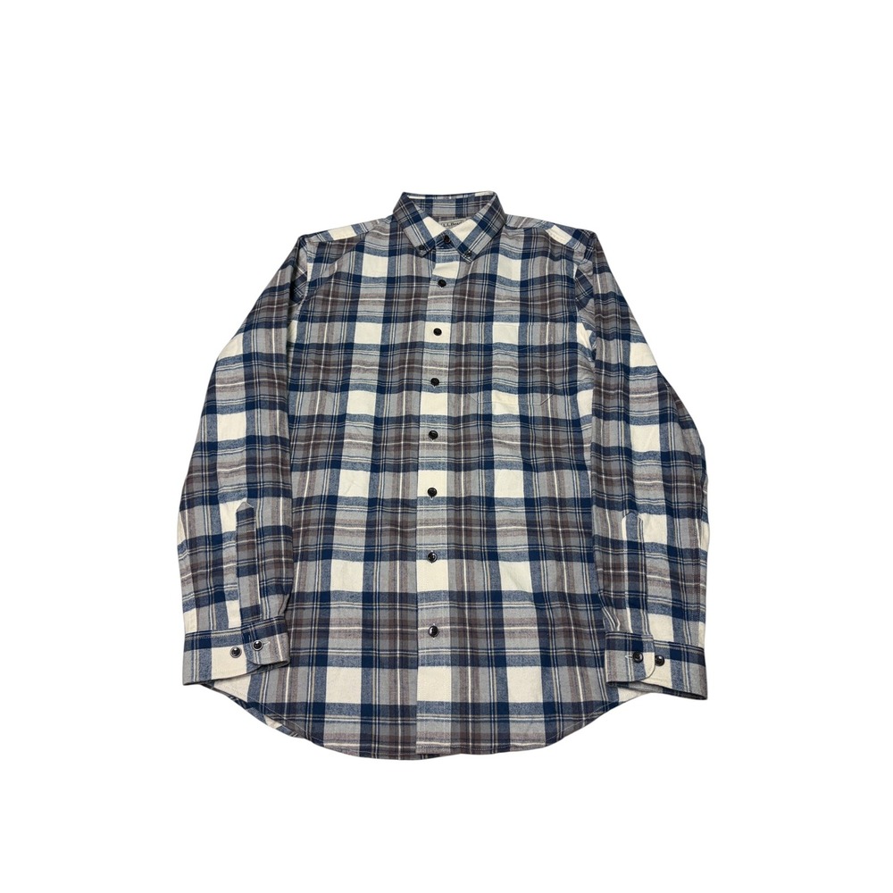 NWT LL Bean Scotch Plaid Flannel Shirt Indigo Tartan Mens Medium Tall 298168 NEW